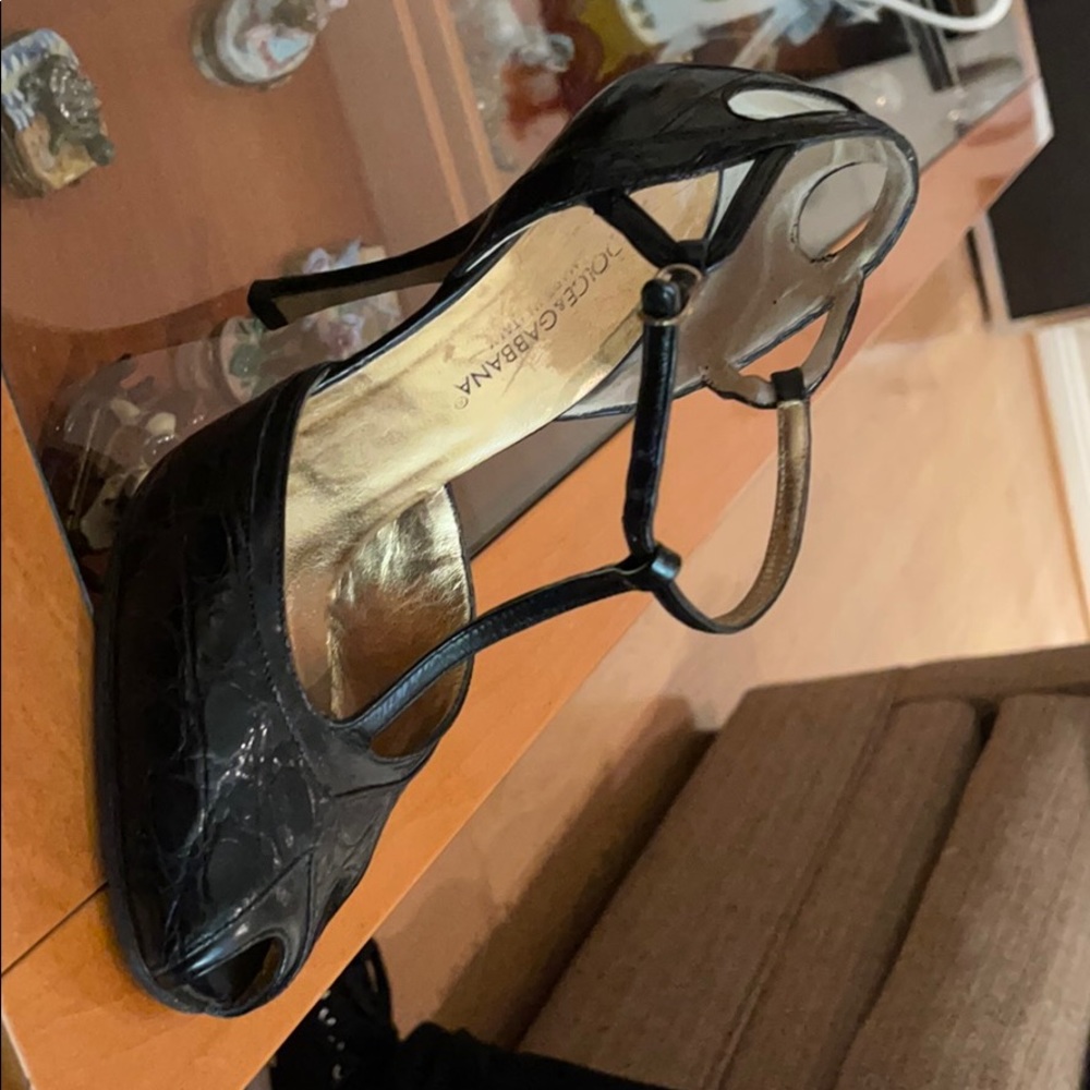 Dolce & Gabbana Alligator Black Heel